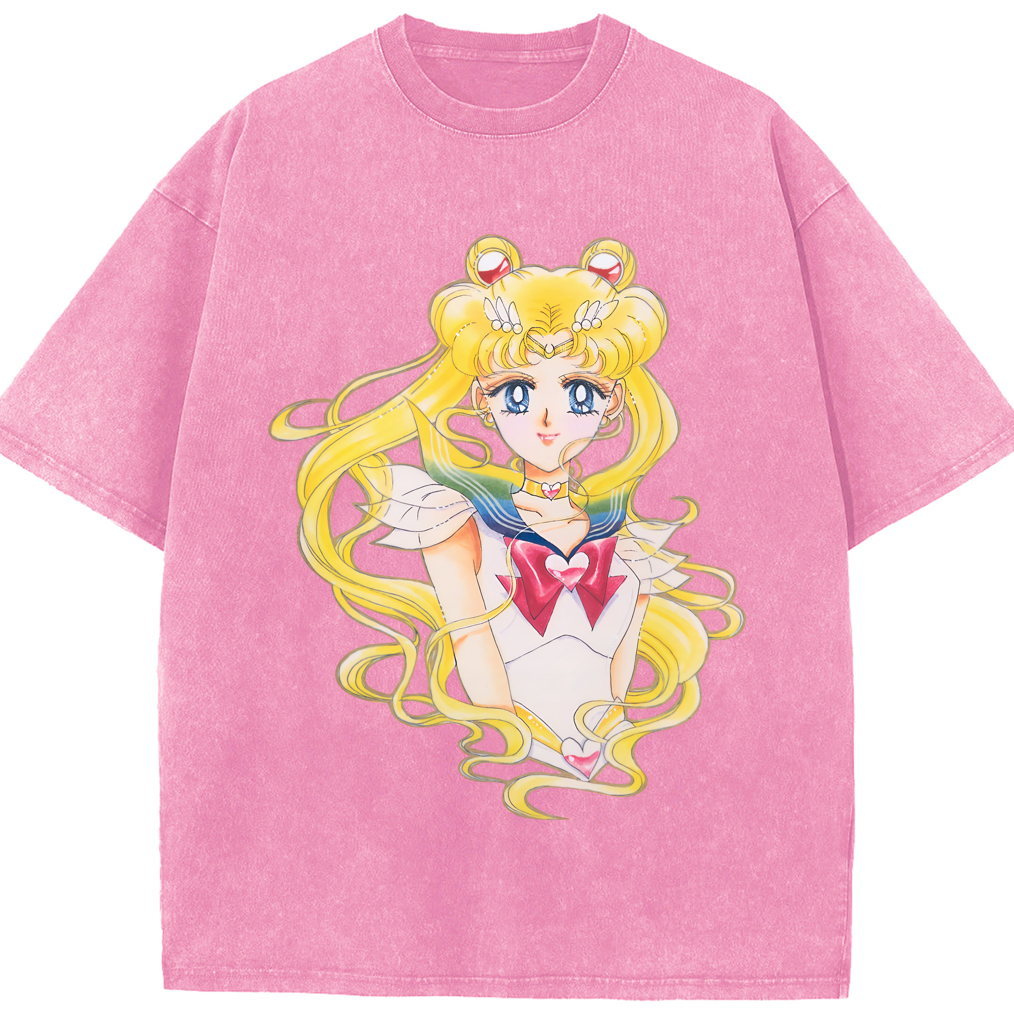 （画像用） 美少女戦士セーラームーン 月野 うさぎ つきの うさぎ Sailor Moon Tsukino Usagi 綿100% ヴィンテージ風 半袖Tシャツ（フロントプリント）